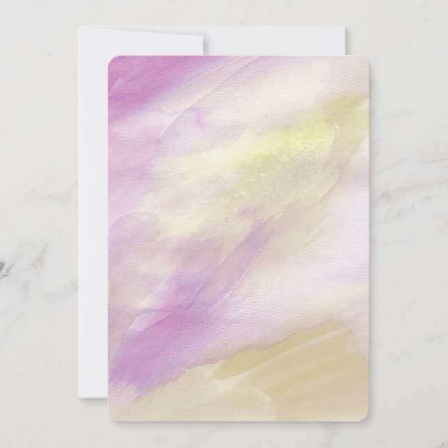 Convite Chá de fraldas Dourado de Aquarela Rosa (Frente)