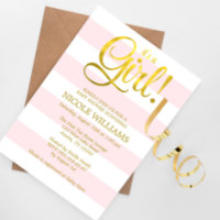 Chá de fraldas Dourado, rosa e esfarelo, de riscas