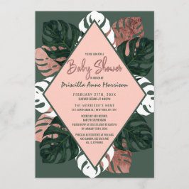 Convite Chá de fraldas Dourado verde do queijo suíço de