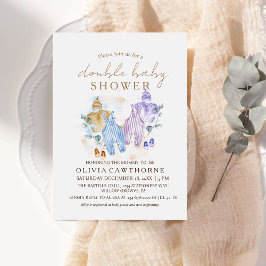 Convite Chá de fraldas Duplo Convidar Chá de fraldas Moder
