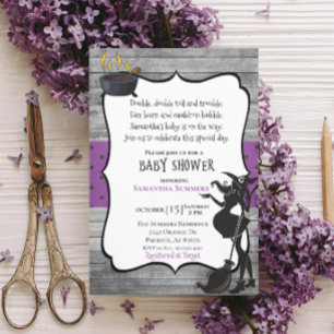 Convite Chá de fraldas Duplo de Bruxas Halloween