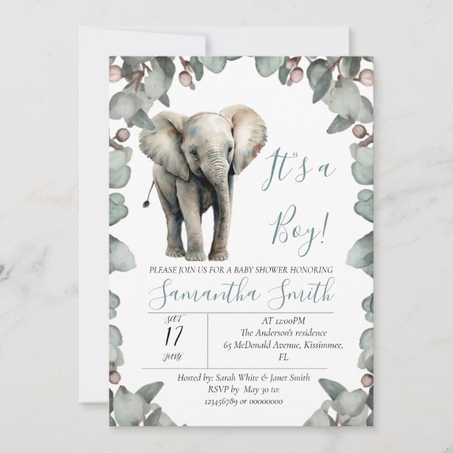 Convite Chá de fraldas é tema de menino (Frente)