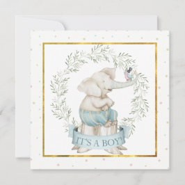 Convite Chá de fraldas Elefante Baby Boy