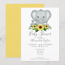 Convite Chá de fraldas Elefante Cento Personalizado