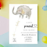 Chá de fraldas Elefante de Balão de Aquarela