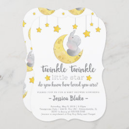 Convite Chá de fraldas Elefante 'Twinkle Twinkle Little St