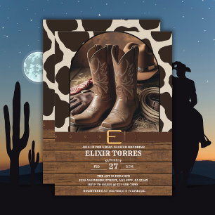 Convite Chá de fraldas Elegante Boots