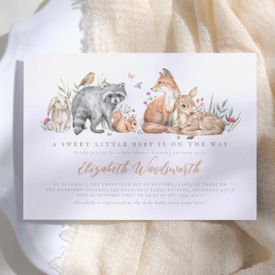 Convite Chá de fraldas Elegante De Animais Da Floresta Flo