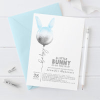 Chá de fraldas Elegante de Balão Azul Bunny