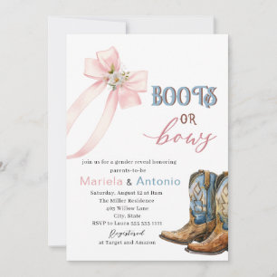 Convite Chá de fraldas Elegante de Boot ou de Arco
