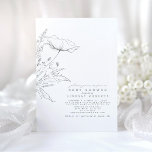 Convite Chá de fraldas Elegante de Flores Selvagens desenh<br><div class="desc">Um convite minimalista e chá de fraldas para uma celebração de verão ou primavera. A aparência de flores silvestres simples desenhadas à mão é muito elegante, mas caprichosa e natural. Os sotaques verdes neutros e o layout limpo farão seus convidados sonhar e adivinhar sobre a beleza de sua próxima festa....</div>