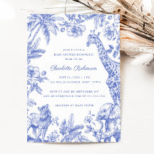 Chá de fraldas Elegante de Toile Safari Blue Boy