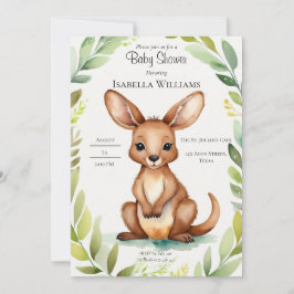 Convite Chá de fraldas elegante Kangaroo