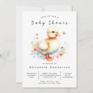 Convite Chá de fraldas Elegante Online Duck