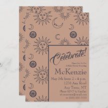 Chá de fraldas Elegante Sun e Moon Celestial