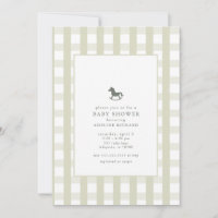 Chá de fraldas Equestre Clássico Verde Gingham