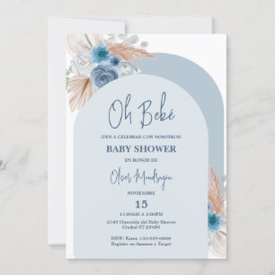 Convite Chá de fraldas espanhol Boho