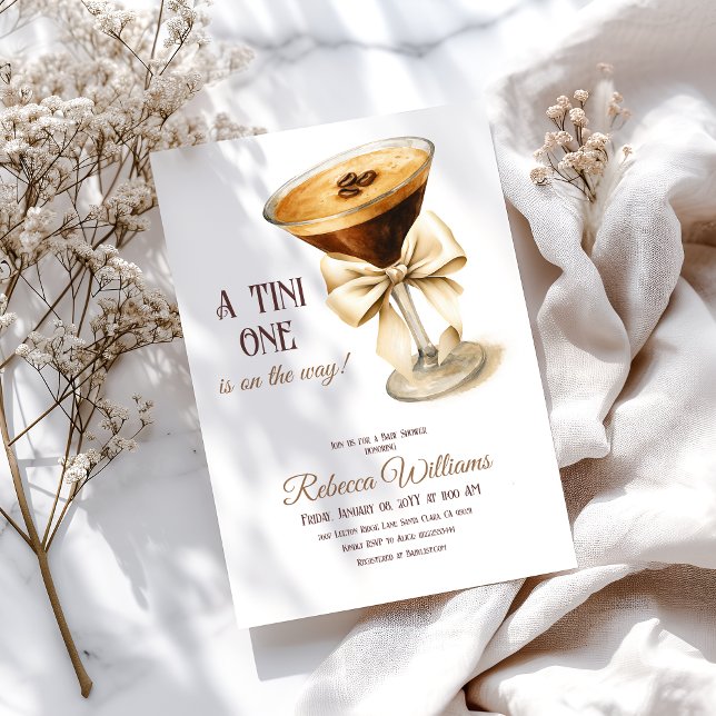 Convite Chá de fraldas Espresso Martini Neutro Por Sexo Re (Criador carregado)