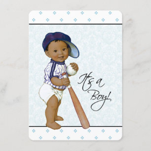 Convite Chá de fraldas Étnico Azul Damask