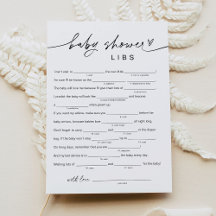 CHÁ DE FRALDAS EVERLEIGH Libs, Preencha o Jogo do 