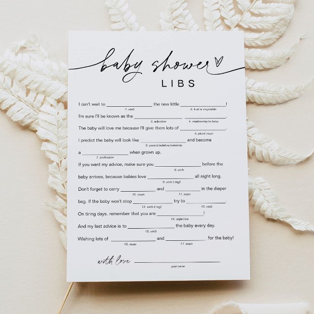 Convite CHÁ DE FRALDAS EVERLEIGH Libs, Preencha o Jogo do  (Criador carregado)