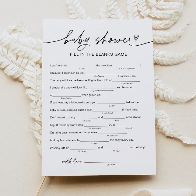 Convite CHÁ DE FRALDAS EVERLEIGH Libs, Preencha o Jogo do  (Criador carregado)