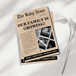 Convite Chá de fraldas exclusivo de jornal fotográfico