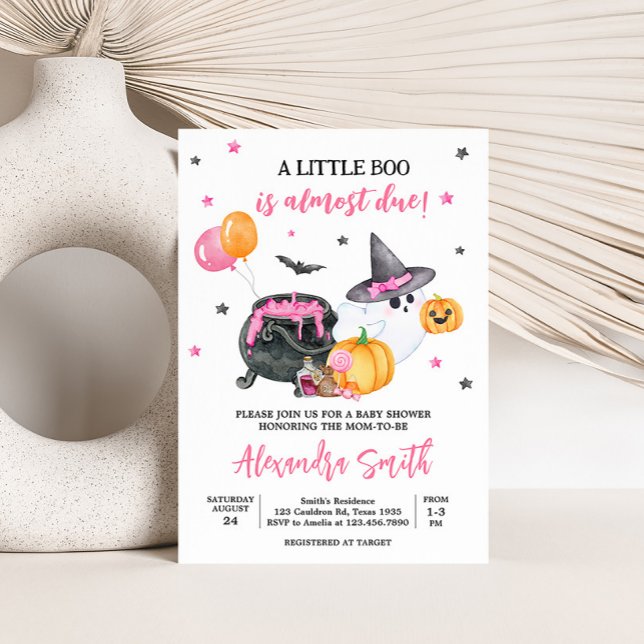Convite Chá de fraldas Fantasma do Menino Boo (Ghost Halloween Baby Shower Invitation
)