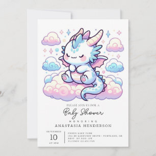 Convite Chá de fraldas Fantasy Dragon