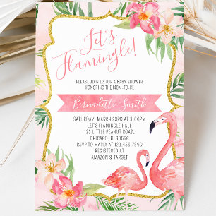 Convite Chá de fraldas Flamingo