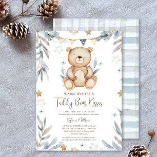 Convite Chá de fraldas Floco de Neve do Urso Inverno