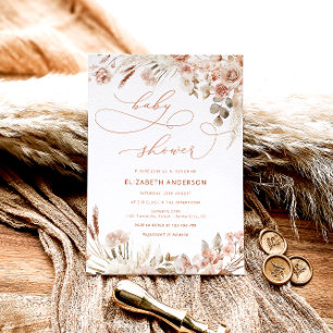 Convite Chá de fraldas Floral Boho Fall