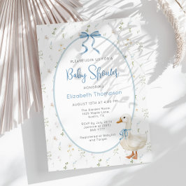 Convite Chá de fraldas Floral Boy bobo Goose Vintage