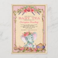 Chá de fraldas floral cor-de-rosa do tea party do
