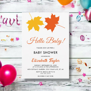 Convite Chá de fraldas Floral de Boho Autumn Elegante