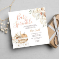 Chá de fraldas Floral de Carruagem de Abóbora