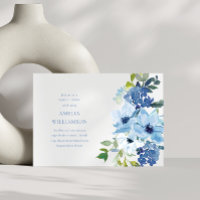 Chá de fraldas Floral de Cor Azul-Azul-Claro Estét