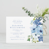 Chá de fraldas Floral de Cor Azul-Vazia Chic