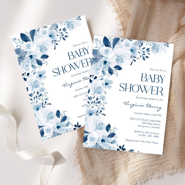 Convite Chá de fraldas Floral de Flor Selvagem (Criador carregado)