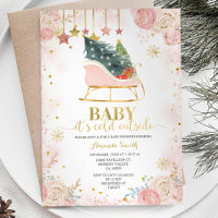 Chá de fraldas Floral de inverno Rosa Sleigh, Conv