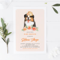 Chá de fraldas Floral de Pêssego Collie de Borda C