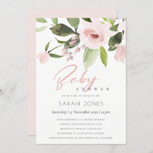 CONVITE CHÁ DE FRALDAS FLORAL DE PINCO BRANCO DE LAVAGEM S