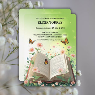 Convite Chá de fraldas Floral de Storybook do Jardim Moder