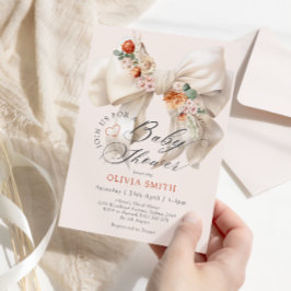 Convite Chá de fraldas Floral Elegante