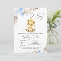 Chá de fraldas Floral Lion Boho Blue