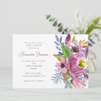Chá de fraldas Floral Minimalista de Jardim Roxo