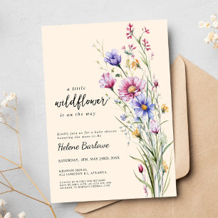 Convite Chá de fraldas Floral Neutral de Boho Russo de Flo