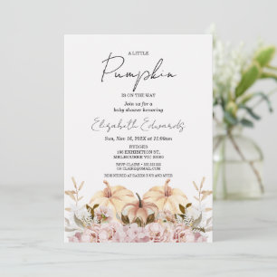 Convite Chá de fraldas Floral Pequeno Pumpkin Do Boho