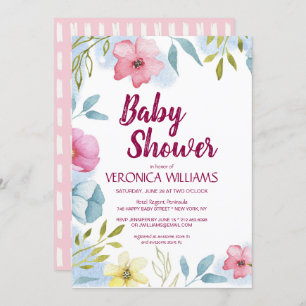 Convite Chá de fraldas Floral Primavera