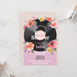 Convite Chá de fraldas Floral Summer Record